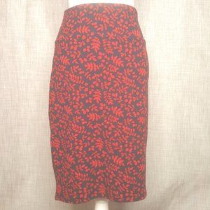 LuLaRoe Cassie Pencil Skirt Red Navy Floral
